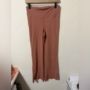 GAP Fit Ribbed Sky High Flare Pants - Pink